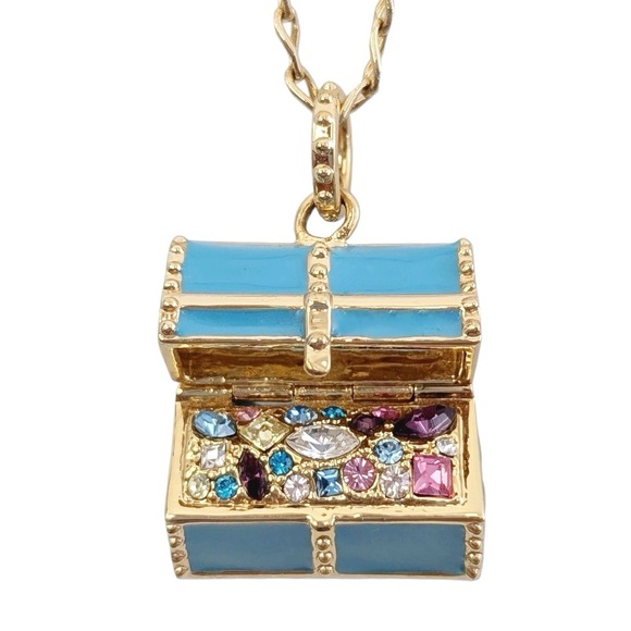 Disney Couture Kidada Jones Tinker Bell Treasure Box Necklace NWOT - Picture 4 of 9